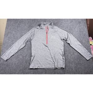 Under Armour HeatGear Grey 1/4 Zip Pullover women's Long Sleeve Athletic Top L